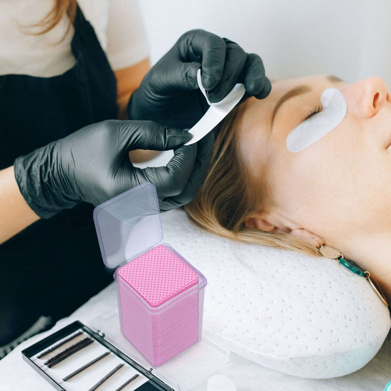 Eyelash Extensions - 600 шт. чистящих хлопковых салфеток для