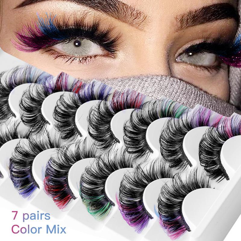 7 пар цветных накладных ресниц – обзор и цена Eyelash Extension Cluster