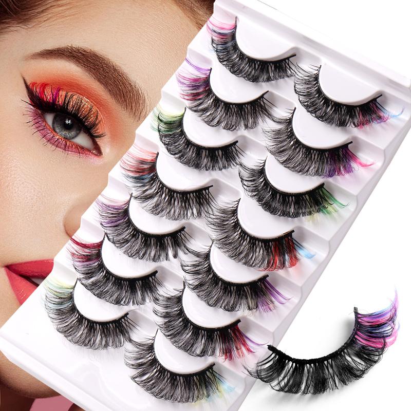 7 пар цветных накладных ресниц – обзор и цена Eyelash Extension Cluster